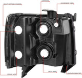 Dna Motoring Hlohcsil07chcl1 Chrome Housing Headlights Compatible With 0713 Silverado 15002500 Hd 3500 1500