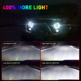 1997-2018 Jeep Wrangler 7 Inch RGB Halo Headlights And Fog Lights Bluetooth Color Control Dot Kits For 19972018 Jk Jku Tj Ljw Ring Drl Amber Turn Signal hi/lo Beam Multicolor