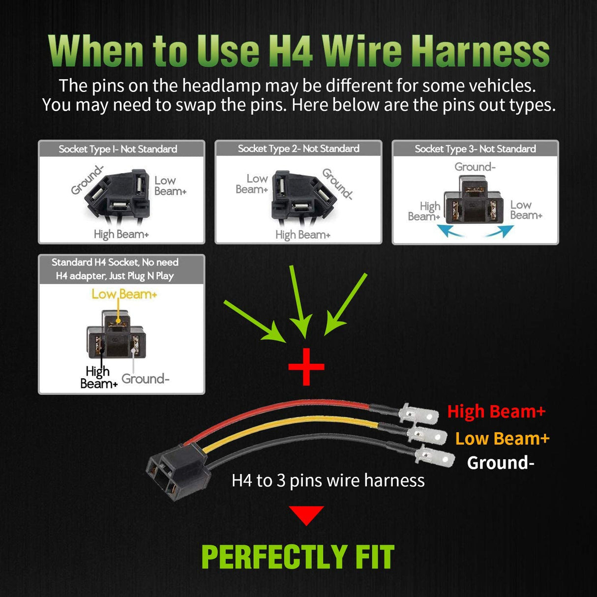 Lxlight Pair 5x7 6x7 High Low Beam LED Headlights Compatible With Jeep Wrangler Yj Cherokee Xj H6054 H6054ll 69822 6052 6053 Angel Eyes Drl Black 105w