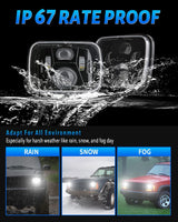 7x6 5x7 H6054 LED Headlights H6054 High Low Sealed Beam DOT 110W 8400lm Compatible with Jeep Cherokee XJ Wrangler YJ Comanche MJ GMC Savana Safari Ford Replacement Black