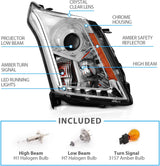 Amerilite Chrome Projector Replacement Headlights LED Boards For 20102016 Cadillac Srx Version Only Passenger And Driver Side