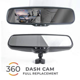 Master Tailgaters Rear View Mirror with Ultra Bright 4.5" Auto Adjusting Brightness LCD + HD 1080p DVR 360° Recorder - Universal Fit
