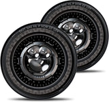 HWSTAR 1000% Bright Anti-Glare 7 Inch Round LED Headlights Compatible with Jeep Wrangler JK JKU TJ LJ Chevy Ford GMC etc. With Starry Boot Gradient Halo Turn Signal DRL H6024 DOT Hi/Lo Sealed Beam