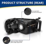 Headlights Assembly For 20022005 Dodge Ram Pickup Headlight Replacement Driving Light Chrome Housing Red Reflector Clear Lens