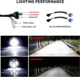 7 Inch H6024 Round LED Headlights Black High Low Sealed Beam H4h13 Adapter Compatible With Jeep Wrangler Jk Tj Lj Cj Hummber H1 H2 Pair