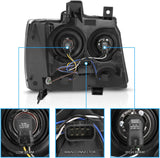 Amerilite For Chevy 0713 Tahoesuburbanavalanche Factory Style Replacement Headlights Pair Driver And Passenger Side Chrome Housing