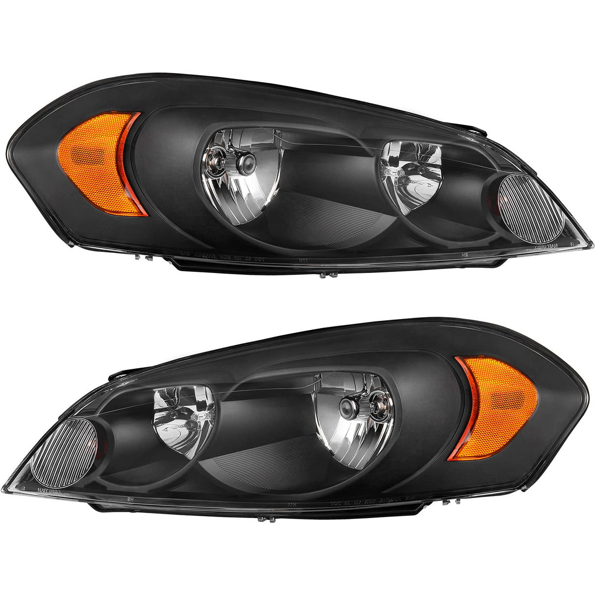 Autosaver88 Headlight Assembly Compatible With 20062013 Chevy Impala 06 07 Monte Carlo Replacement Headlamp Black Housing Amber Reflector Clear Lens A Oe