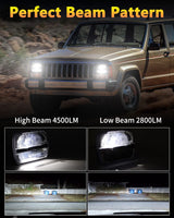 1 Pair 105W 5x7" / 6x7" Rectangular Headlights Compatible with 1997-2010 Jeep Wrangler YJ Cherokee XJ Kenworth T300 Replacement H6054 H6054LL 69822 6052 6053 (2PCS)