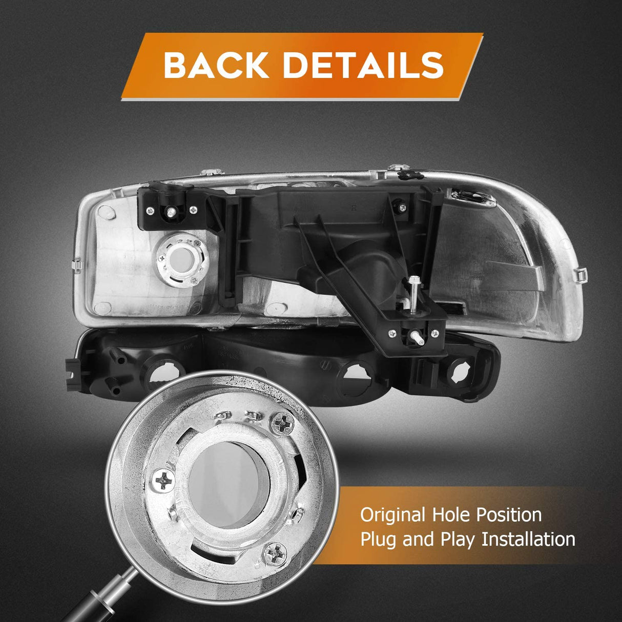 Lbrst Headlights Assembly For 19992006 Gmc Sierra 1500 20072007 Classic Black Housing Reflector Clear Lens Driver Passenger Side