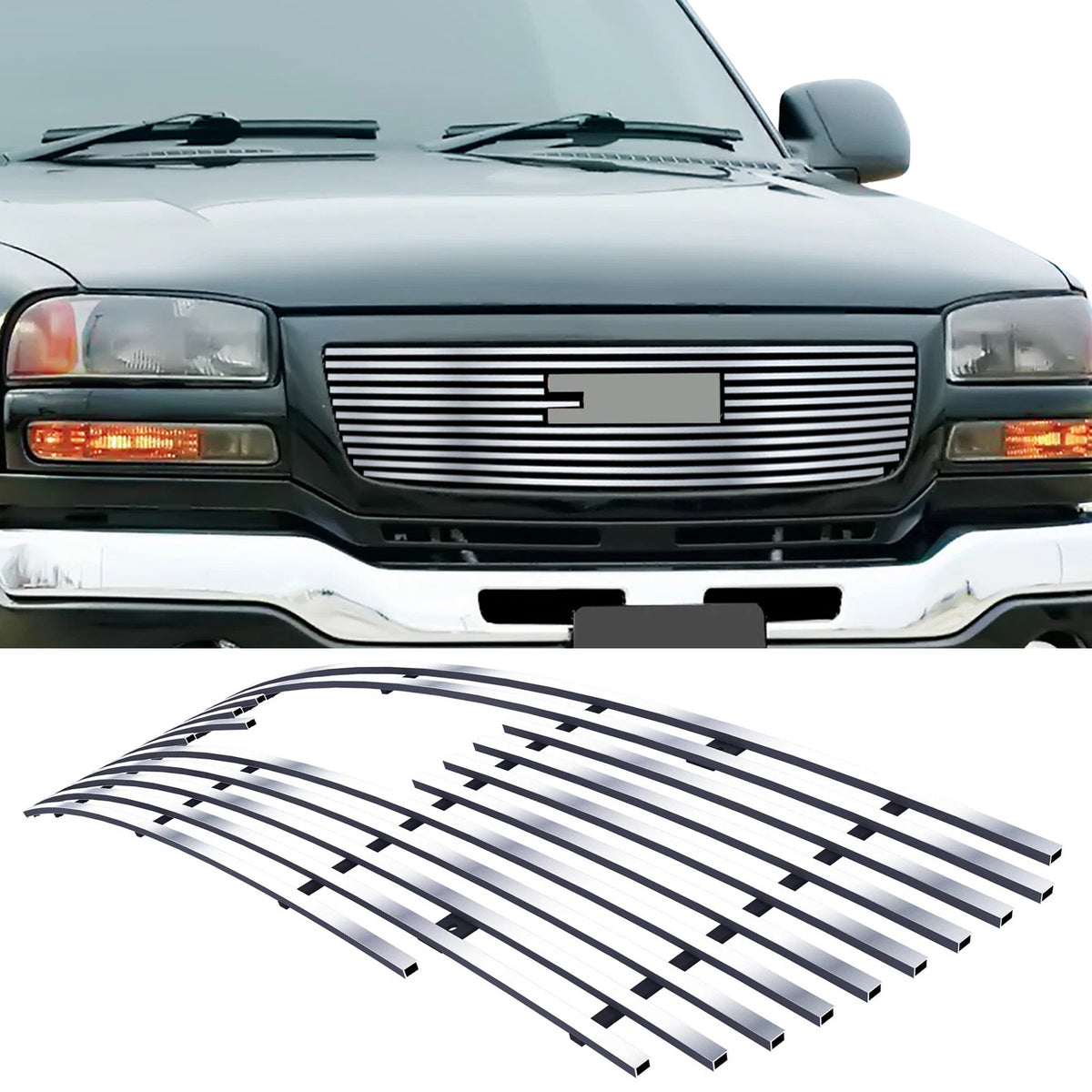 2007-2013 GMC Sierra 2500 HD/3500 HD Front Upper Billet Grille Insert