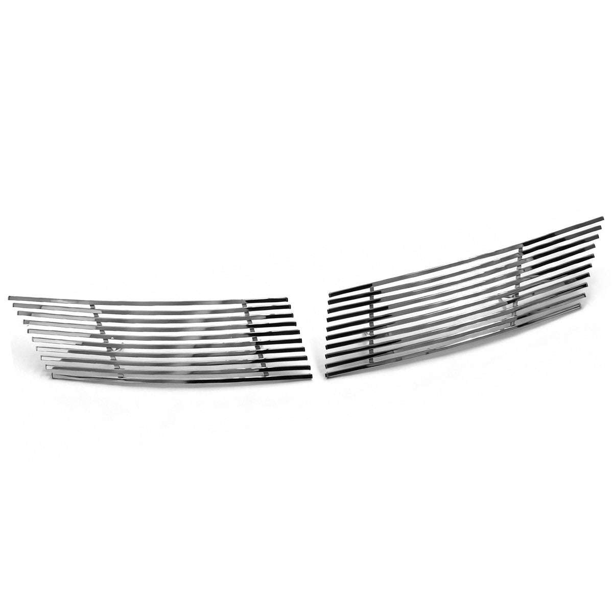 2007-2011 Nissan Versa 2PCS Front Bumper Hood Upper Grille Replacement Chrome Stainless Steel Billet Style