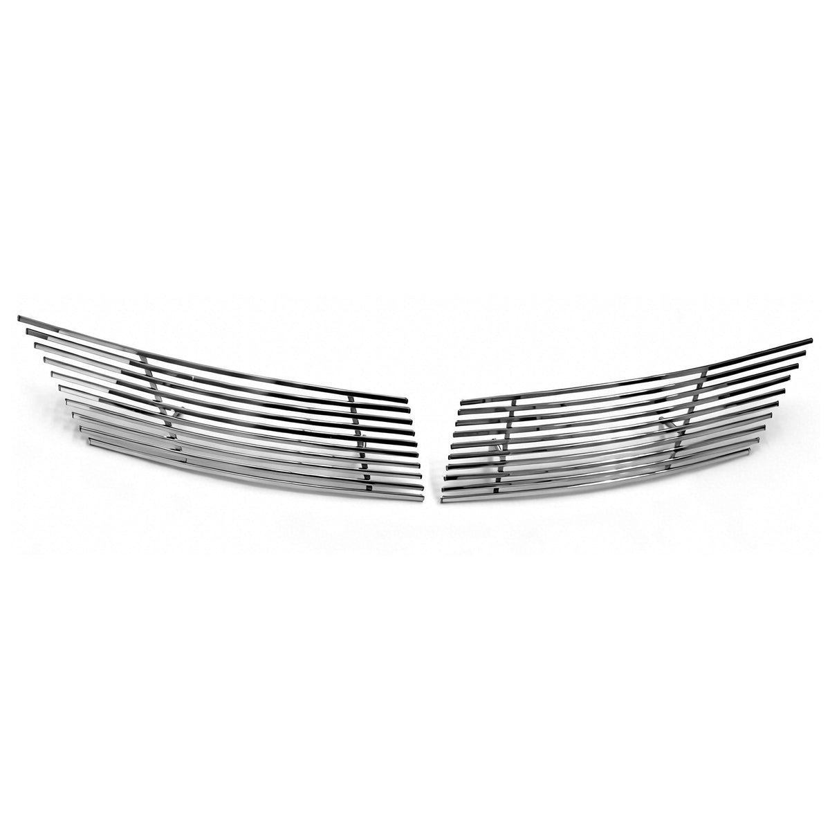 2007-2011 Nissan Versa 2PCS Front Bumper Hood Upper Grille Replacement Chrome Stainless Steel Billet Style
