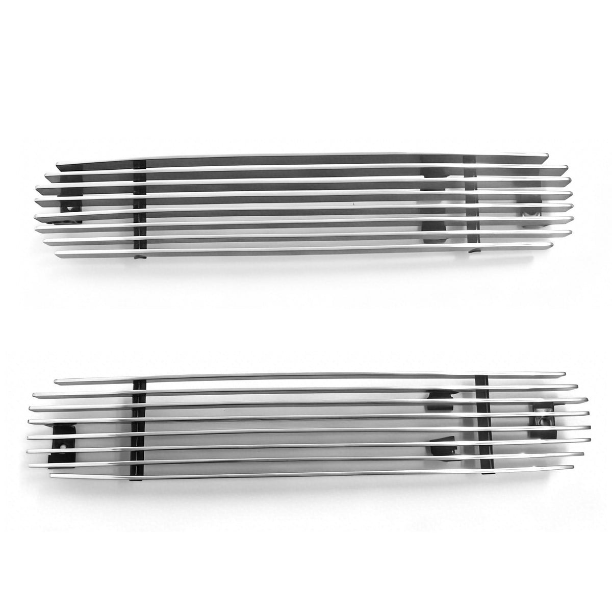 1995-1997 Nissan Pickup 2PCS Chrome Billet Style Front Bumper Lower Grille Replacement