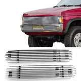 1995-1997 Nissan Pickup 2PCS Chrome Billet Style Front Bumper Lower Grille Replacement