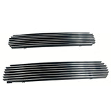 1995-1997 Nissan Pickup 2PCS Chrome Billet Style Front Bumper Lower Grille Replacement