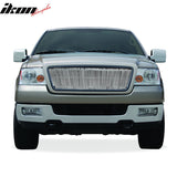 2004-2008 Ford F150 Vertical Overlay Style Polished Silver Front Grile