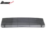 Front Bumper Upper Hood Horizontal Billet Grille Insert Assembly Replacement 1992-1996 Ford F-150/Bronco & 1992-1997 F-250 Chrome Aluminum