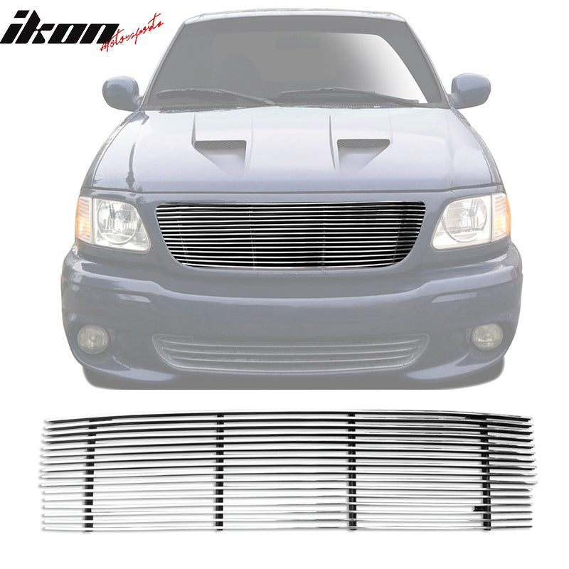 1997-1998 Ford F-150 Horizontal Cutout Style Silver Front Grile Insert