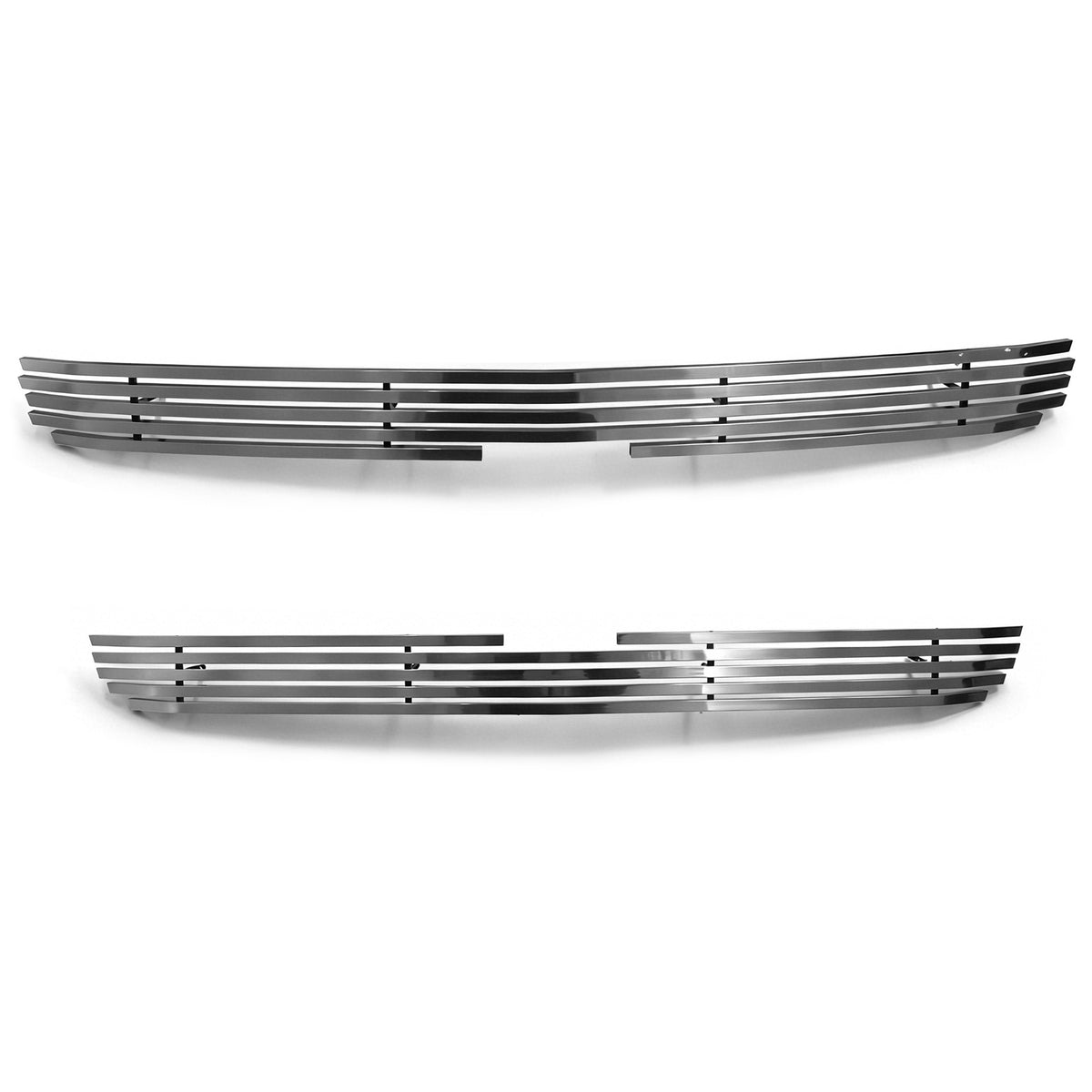 1999-2002 Chevrolet Silverado & 2000-2006 Suburban/Tahoe 2PCS Front Upper Grille Chrome Aluminum Stainless Steel Billet Style