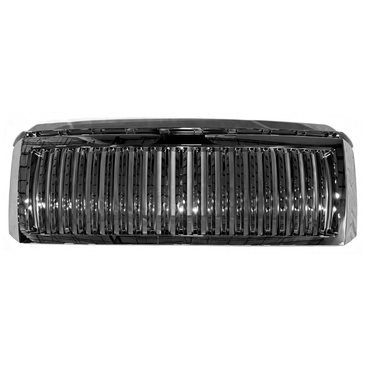 2007-2014 Ford Expedition Vertical Style Chrome Front Bumper Upper Grille