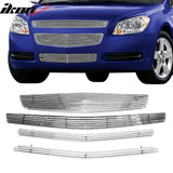 2008-2012 Chevrolet Malibu Billet Style Front Grille Insert Steel 4PC