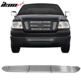Front Bumper Lower Horizontal Billet Hood Grille Insert Assembly Replacement 2006-2008 Ford F-150 Chrome Stainless Steel