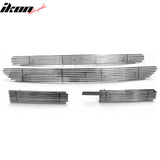 2015-2016 GMC Yukon Non-Denali 4PCS Front Bumper Hood Upper Grille Insert Replacement Chrome Stainless Steel Billet Style