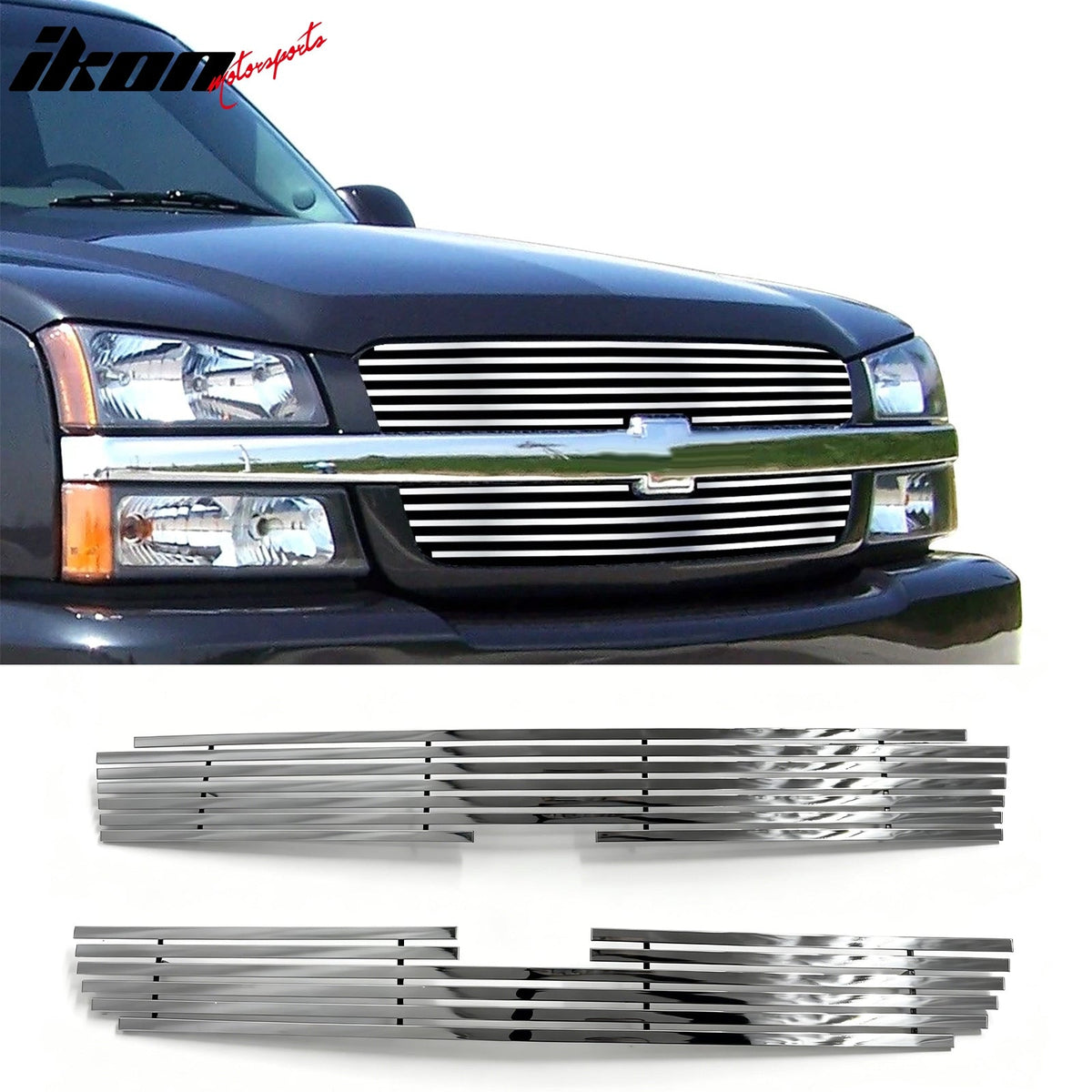 2002-2006 Chevy Avalanche Silverado 1500 2500 3500 HD Billet Chrome Front Grille Stainless Steel