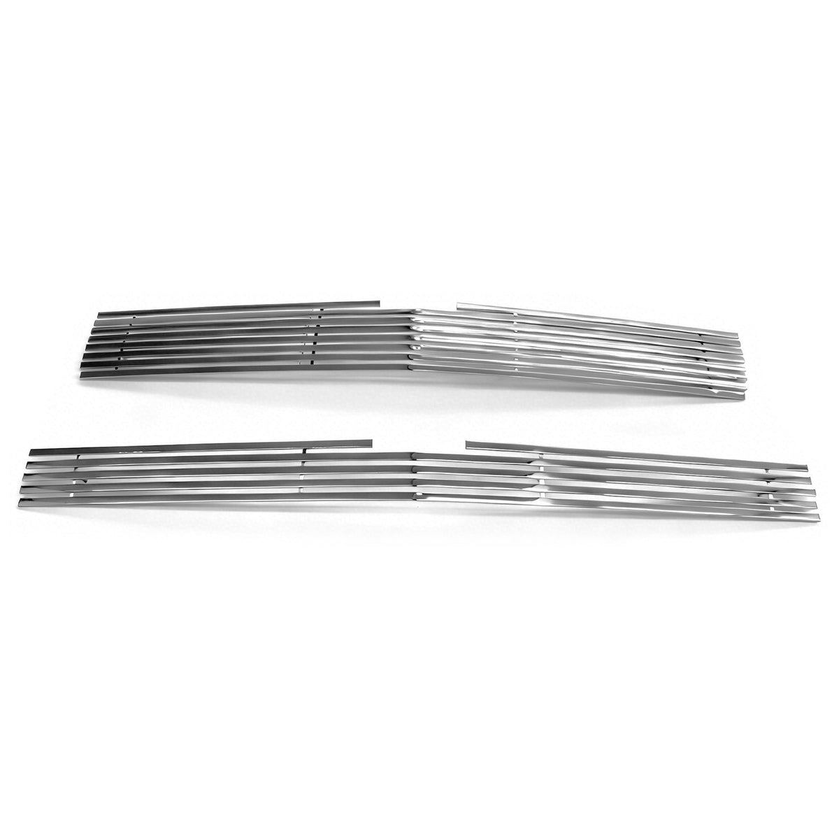 2014-2015 Chevy Silverado 1500 2PCS Billet Style Front Bumper Upper Grille Insert Stainless Steel