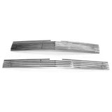 2014-2015 Chevy Silverado 1500 2PCS Billet Style Front Bumper Upper Grille Insert Stainless Steel