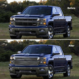 2014-2015 Chevy Silverado 1500 Z71 Billet Style Front Bumper Upper Grille Insert Grill 2PCS