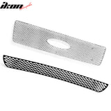 2004-2005 Ford F-150 Chrome Oval Mesh Style Front Bumper Upper Grille + Black Lower Grill