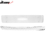 2004-2005 Ford F-150 Chrome Oval Mesh Style Front Bumper Upper Lower Grille 2PCS