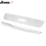 2004-2005 Ford F-150 Chrome Oval Mesh Style Front Bumper Upper Lower Grille 2PCS
