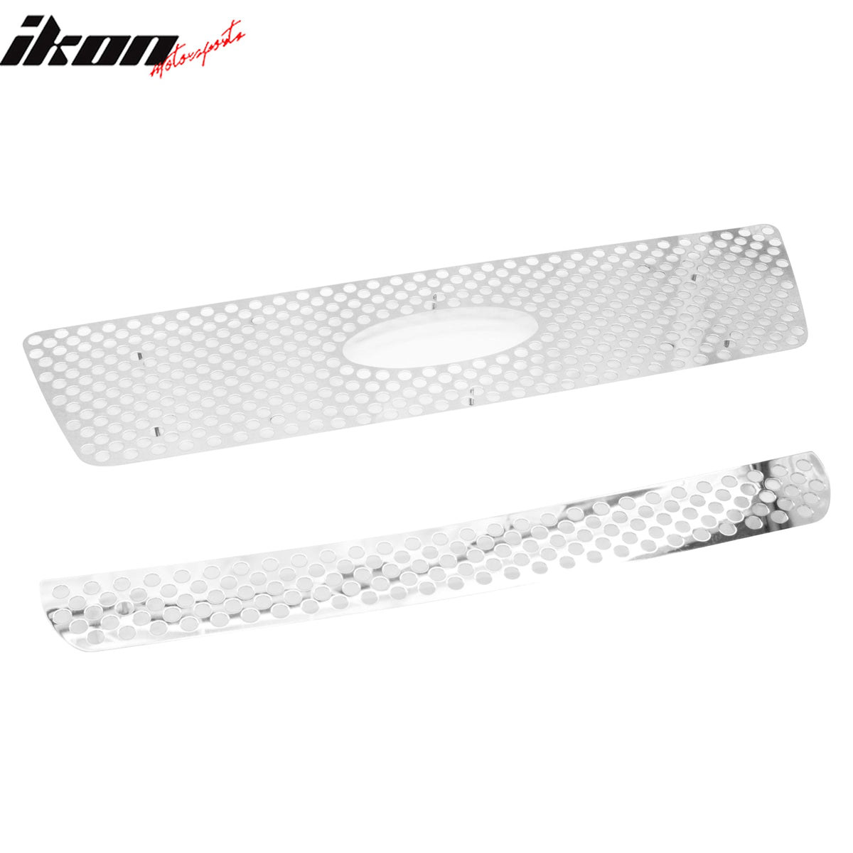 2004-2005 Ford F-150 Chrome Oval Mesh Style Front Bumper Upper Lower Grille 2PCS
