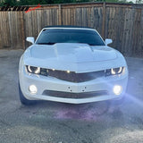2010-2013 Chevy Camaro 3PCS Front Bumper Hood Upper & Lower Grille Replacement Chrome Stainless Steel Perimeter Woven Mesh Style