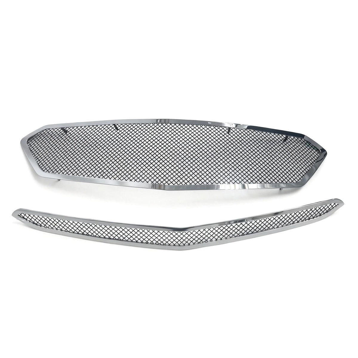 2016-2018 Chevy Malibu Mesh Style Chrome Front Upper + Center Grille