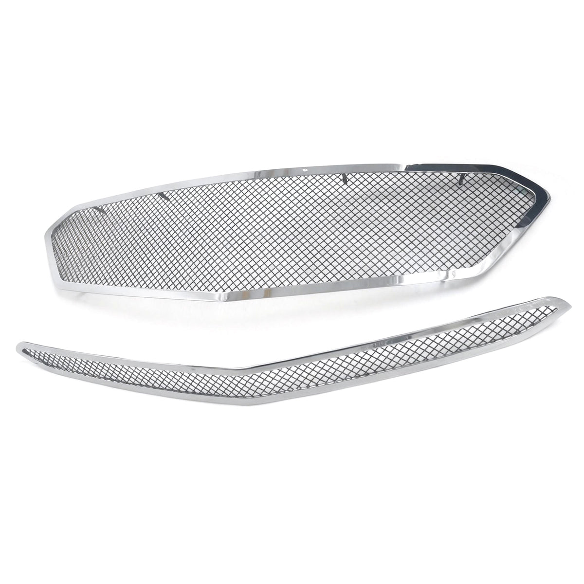 2016-2018 Chevy Malibu Mesh Style Chrome Front Upper + Center Grille