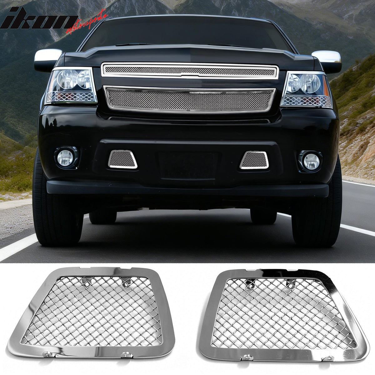 2007-2014 Chevy Tahoe Mesh Style Chrome Front Lower Grille Stainless Steel