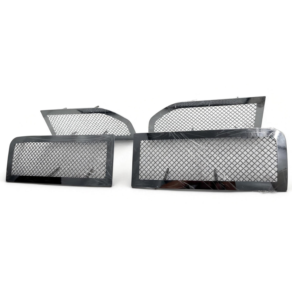 2007-2012 Dodge Nitro Chrome 4PC Front Bumper Upper Mesh Grille Insert