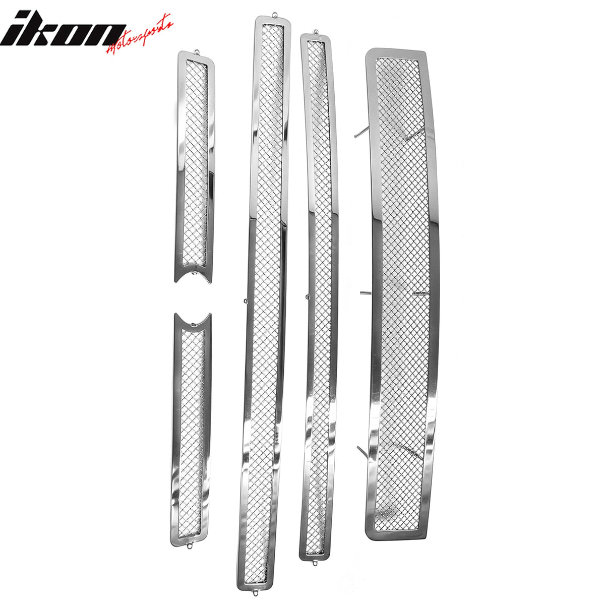 2007-2014 Ford Expedition Mesh Style Front Bumper Hood Grille Chrome 5PCS