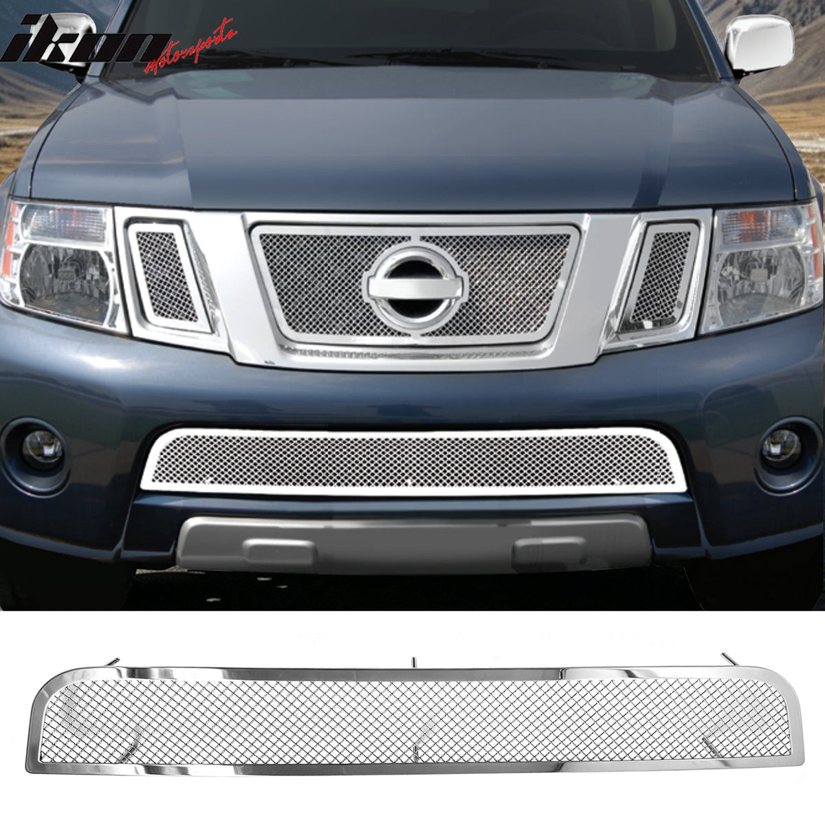 2008-2012 Nissan Pathfinder Mesh Style Front Grille Chrome Stainless Steel