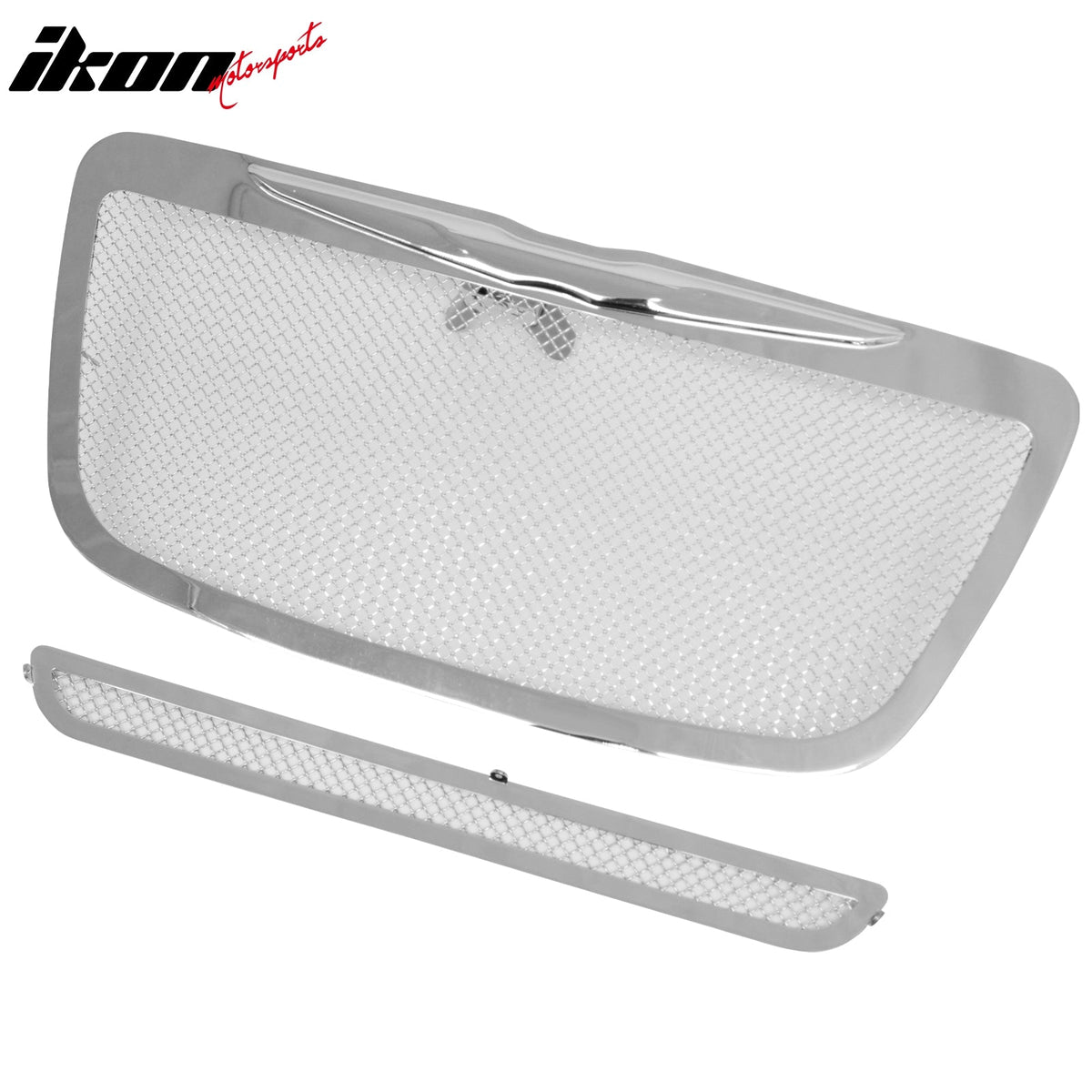 2011-2014 Chrysler 300/300C Chrome Mesh Molded Wing Style Front Bumper Upper Grille