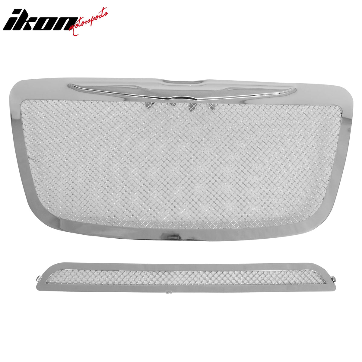 2011-2014 Chrysler 300/300C Chrome Mesh Molded Wing Style Front Bumper Upper Grille