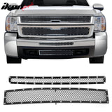 2007-2010 Chevy Silverado 2500 3500 HD Black Mesh Style W/ Chrome Rivets Front Grille
