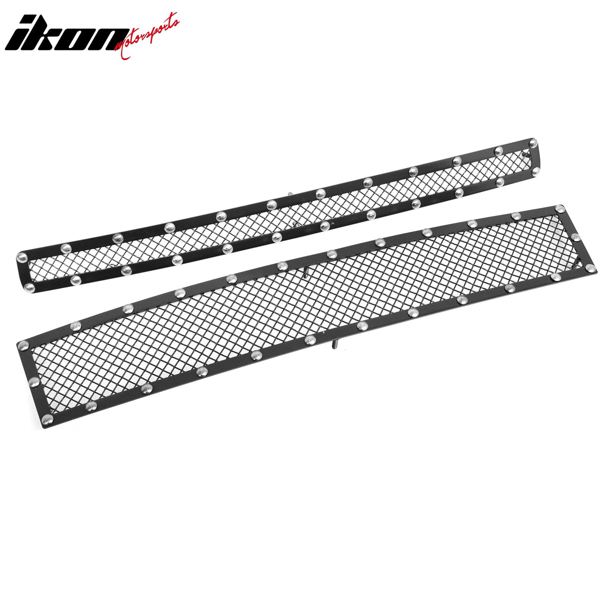 2007-2010 Chevy Silverado 2500 3500 HD Black Mesh Style W/ Chrome Rivets Front Grille