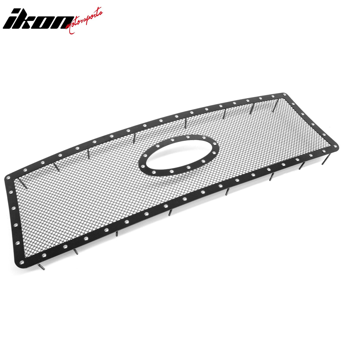 Front Bumper Upper Hood Mesh Grille Insert Assembly Replacement 2009-2014 Ford F-150 Chrome Stainless Steel
