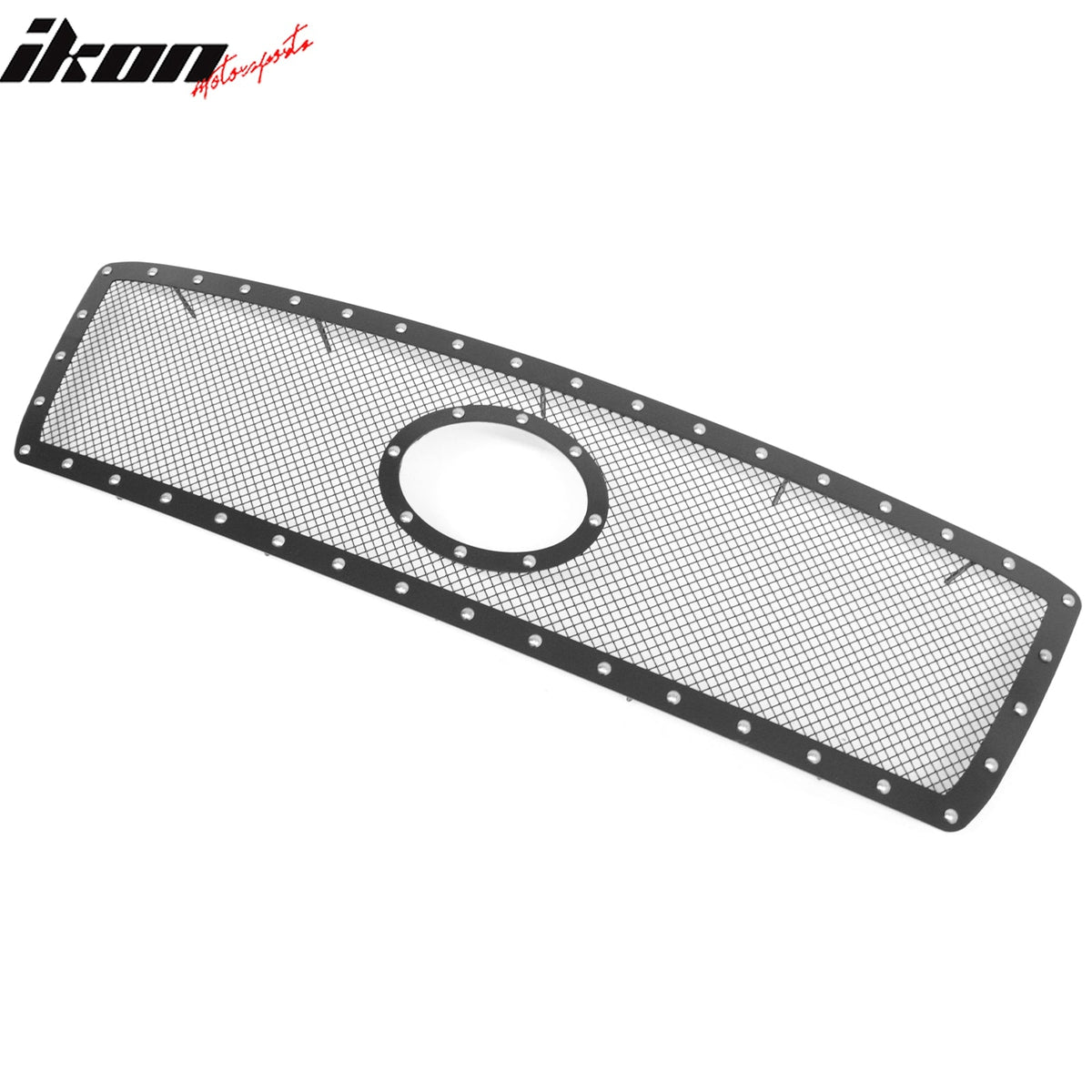 2010-2013 Toyota Tundra Mesh Front Grille Black + Chrome Rivets Stainless Steel