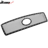 2010-2013 Toyota Tundra Mesh Front Grille Black + Chrome Rivets Stainless Steel