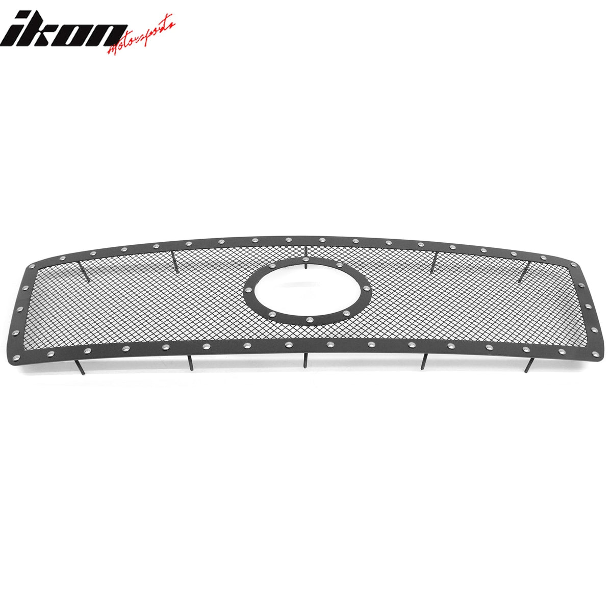 2010-2013 Toyota Tundra Mesh Front Grille Black + Chrome Rivets Stainless Steel